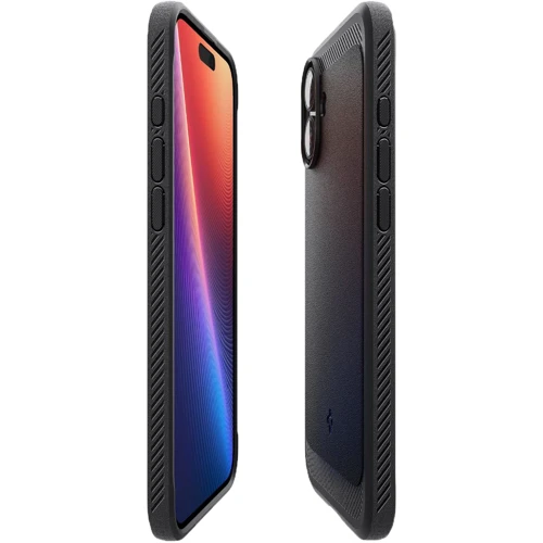 Чехол для iPhone Spigen Rugged Armor MagFit Matte Black (ACS08214) for iPhone 16: Материалы поликарбонат и полиуретан