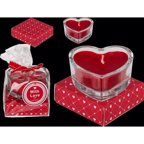 Свічка у склі Heart, 8 х 8 см