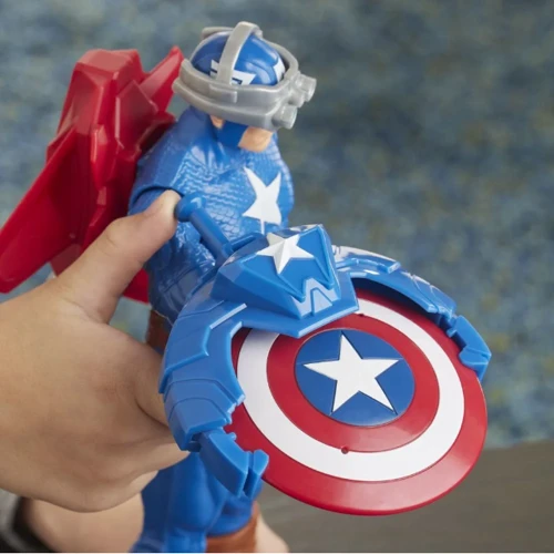 Набор игровой Hasbro Мстители Титан 30 см Капитан Америка с аксессуарами (E7374): Пол Для мальчиков