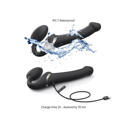 Безремневой вибрострапон с вакуумной стимуляцией Strap-On-Me Multi Orgasm - XL - Black