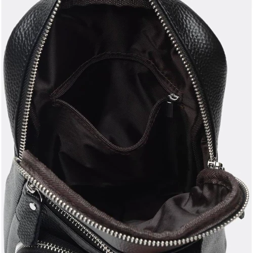 Чоловіча сумка-слінг Borsa Leather чорна (k18696-black): Тип Сумки