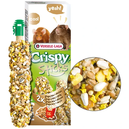 Лакомство Versele-Laga Crispy Sticks Popcorn&Nuts для крыс и мышей попкорн с орехами 110 г