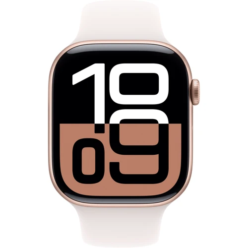 Apple Watch Series 10 42mm GPS + Cellular Rose Gold Aluminium Case with Light Blush Sport Band - S/M (MWX93)