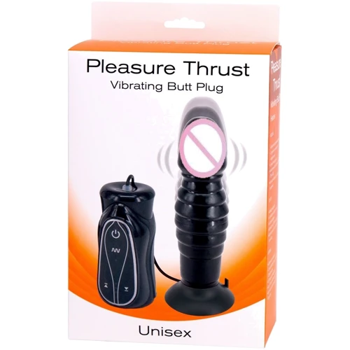 Анальная вибропробка Seven Creations Pleasure Thrust Vibrating Butt Plug с толчковыми движениями