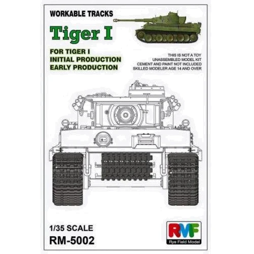Пластиковые Rye Field Model рабочие траки для немецкого танка "Тигр I", ранняя версия RFM-RM5002