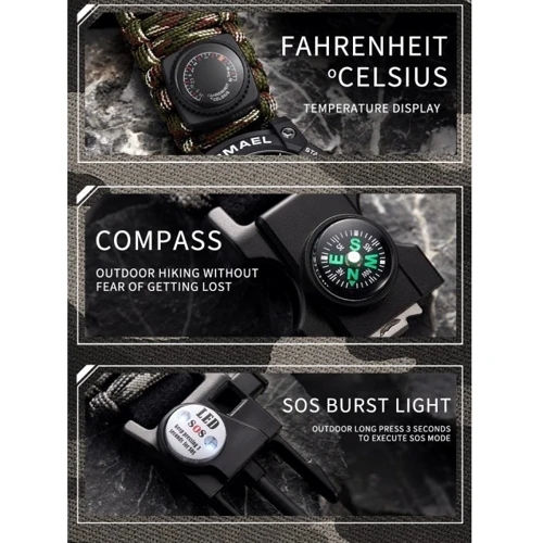 Наручные часы Smael Grey Compass (1810): Тип циферблата Комбинированный (аналого-цифровой)