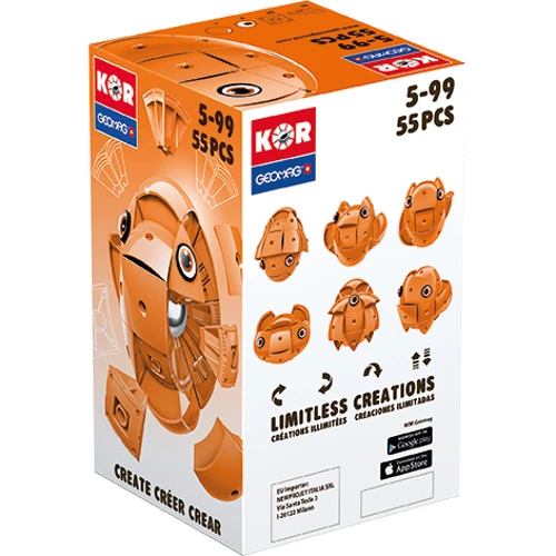 Конструктор магнитный Geomag KOR Pantone Orange (PF.800.671.00): Количество деталей, шт. 55