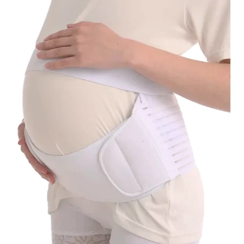 Бандаж для беременных эластичный пояс на липучках UFT Bandage 1 M White (UFTbandage1Mw): Степень фиксации Эластичная