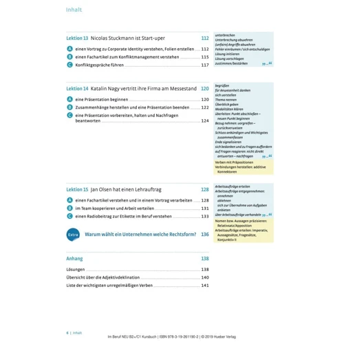 Im Beruf Neu B2+/C1: Kursbuch: ISBN 9783192611902, 978-3-19-261190-2