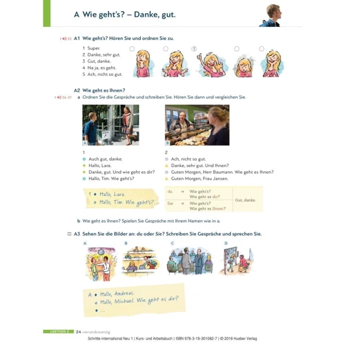 Schritte international Neu 1: Kursbuch und Arbeitsbuch mit Audio-CD: Обложка Мягкая