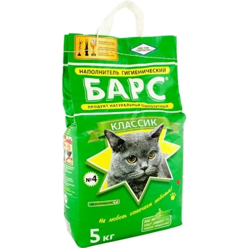 Наполнитель Барс № 4 бентонитовый классик без ароматизатора 0.8-1.5мм 5кг (4820031330015)
