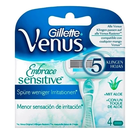 Gillette Venus Embrace Sensitive Сменные касеты для бритья для женщин 4 шт