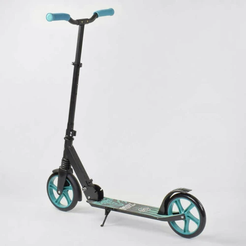 Самокат двухколесный Best Scooter "WOLF" с PU колесами, амортизатором Black/Blue (87740): Количество колес 2