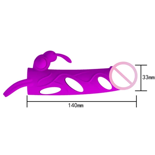 Насадка на член LYBAILE Pretty Love 5.5 "Vibrating Penis Sleeve Purple