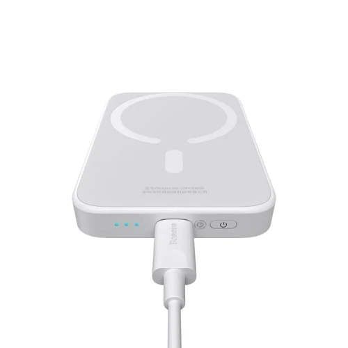 Внешний аккумулятор Baseus Power Bank 6000mAh Magnetic Wireless 20W White (PPCX020002) фото 11