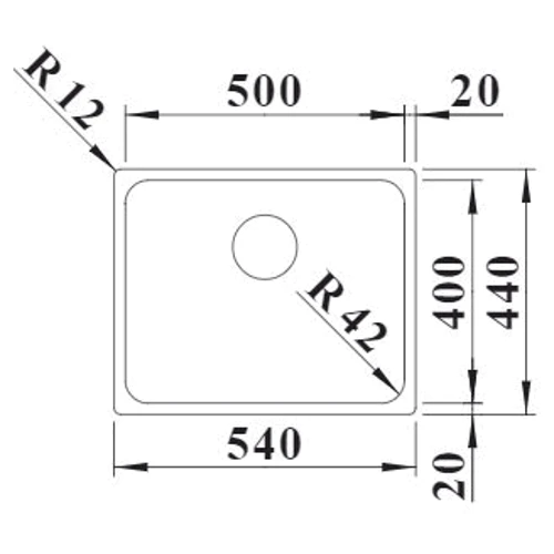 Blanco SOLIS 500-U 526122: Форма Прямоугольная