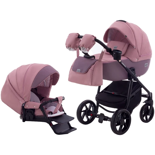 Коляска 2 в 1 Adamex Hybryd Plus BR222 сиреневая кожа (перфорация) — лиловый (623887)