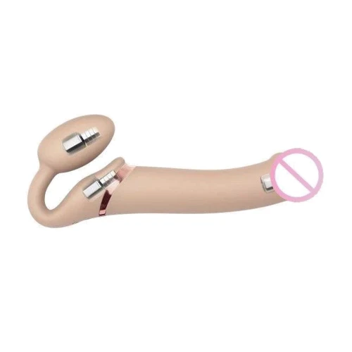 Безремневой страпон Strap-On-Me VIBRATING Flesh M