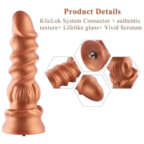Фаллоимитатор-насадка Hismith Spiral Grain Silicone Dildo Monster Series