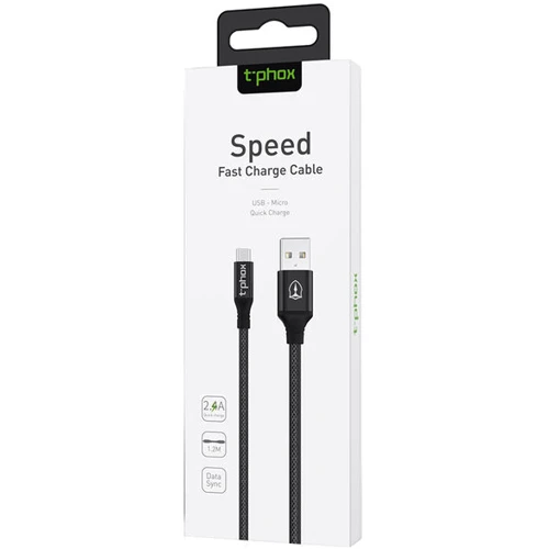 Кабель T-PHOX USB Cable to microUSB Speed 1.2m Black (T-M810 Black)