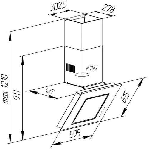 Вытяжка Pyramida BT 60 S BL фото 5