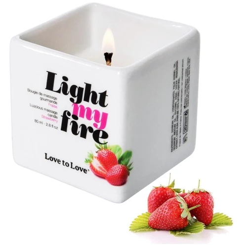 Масажна свічка Love To Love LIGHT MY FIRE Strawberry (80 мл)