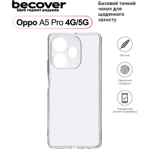 Чохол для телефона BeCover TPU Case Transparance for Oppo A5 Pro (713787)