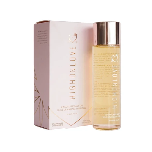 Розпродаж! Масажне масло HighOnLove Massage Oil - Strawberry Champagne (120 мл): Тип Масло