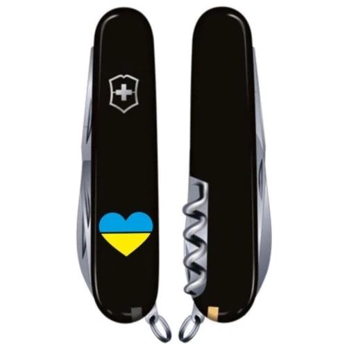 Мультитул Victorinox Climber Ukraine 91мм/14 функций/черный /Сердце сине-желтое (1.3703.3_T1090u): Тип мини-мультитул