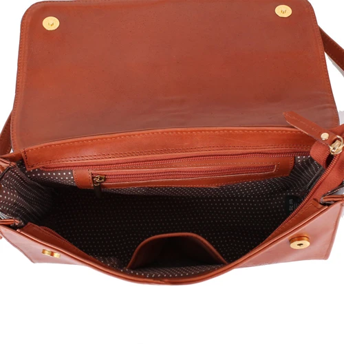 Жіноча сумка через плече Laskara коричнева (LK-DD220B-cognac-bronze): Фактура Під змію, матова