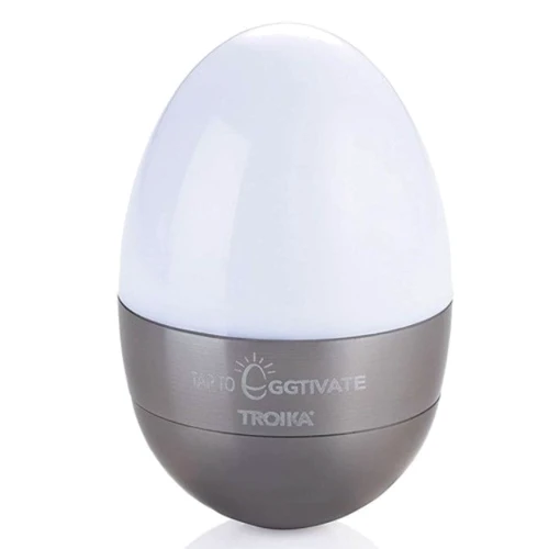 Светильник-ночник Troika Eggtivate, с датчиком вибрации, стальной (EGG10/TI)