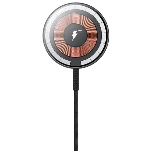 Зарядний пристрій WIWU Wireless Charger MagSafe High Tech Transparent M14 Black для iPhone 16 I 15  I 14 I 13 I 12 series