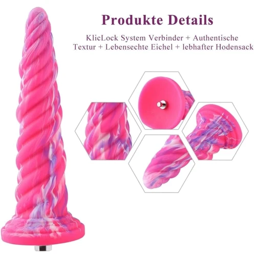 Фантазийный фаллоимитатор 10.12″ для секс-машин Hismith Silicone Dildo rose Monster Serie
