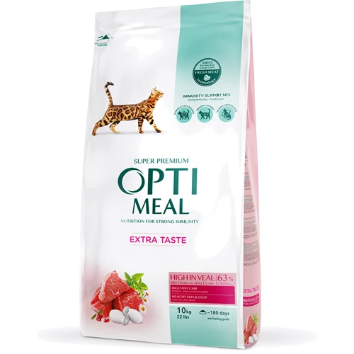 Сухой корм Optimeal Adult cats для взрослых кошек со вкусом телятины 10 кг (4820083906138)