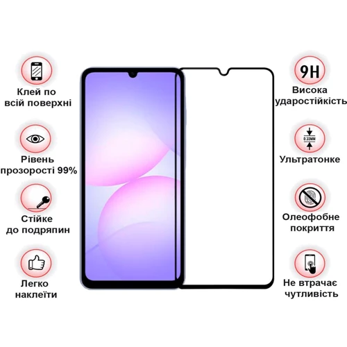 BeCover Tempered Glass Black for Samsung A075 Galaxy A07 4G (713731)