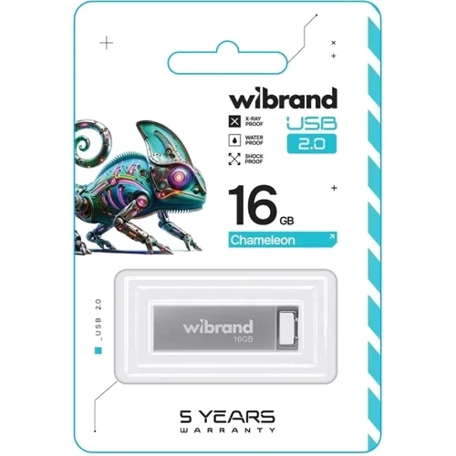 USB-флешка Wibrand 16Gb Chameleon USB 2.0 Silver (WI2.0/CH16U6S): Стандарт USB USB 2.0