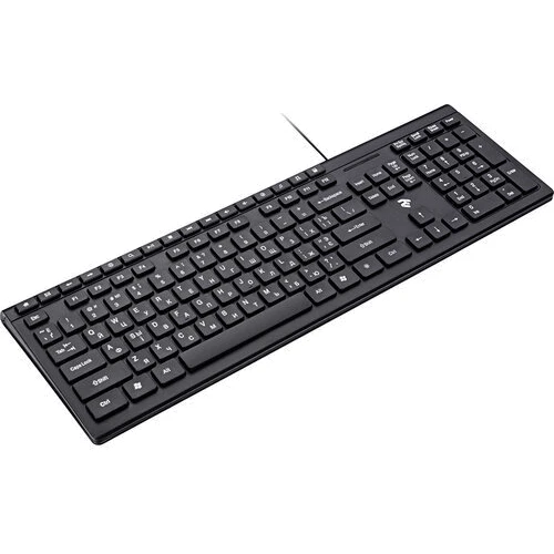 Клавиатура 2E KM1020 Slim USB Black (2E-KM1020UB): Подключение проводное
