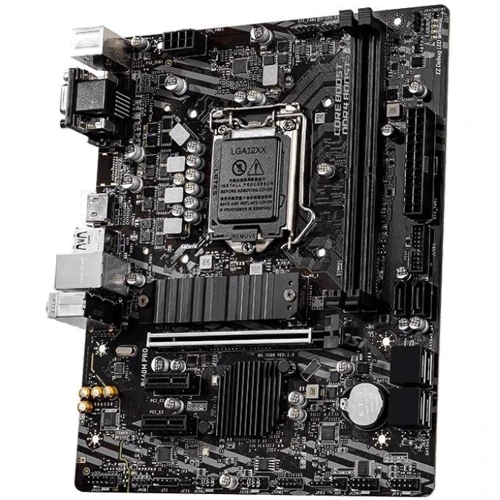 MSI B460M PRO microATX 2xDDR4 2933 1xM2 HDMI 1.4, DVI-D, D-Sub: Разъемы на плате SATA 3.0, M.2