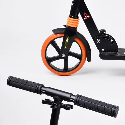 Самокат двухколесный Best Scooter с PU колесами и 1 передний амортизатором Black/Orange (99652): Максимальная допустимая нагрузка, кг 100