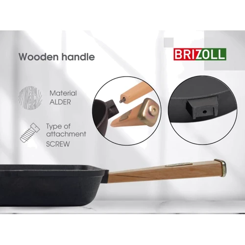 Чавунна сковорода гриль Brizoll Optima 280х280х50 мм (O282850G-P)