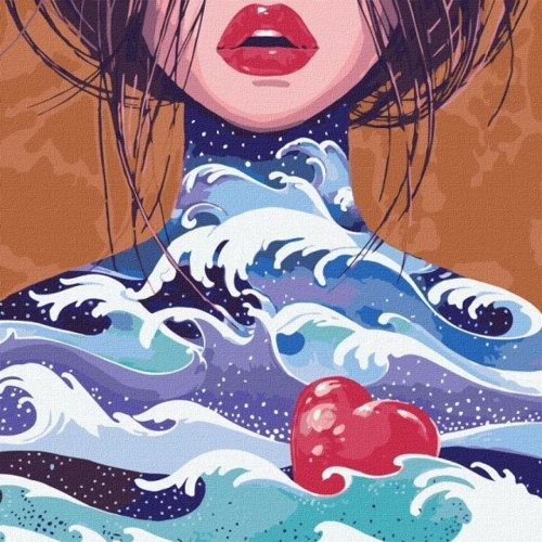 Картина по номерам Идейка Сердце океана ©lesya_nedzelska_art 40х40 см (KHO4951)