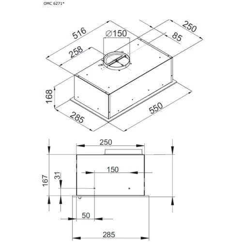 Вытяжка Amica OMC6274B STUDIO