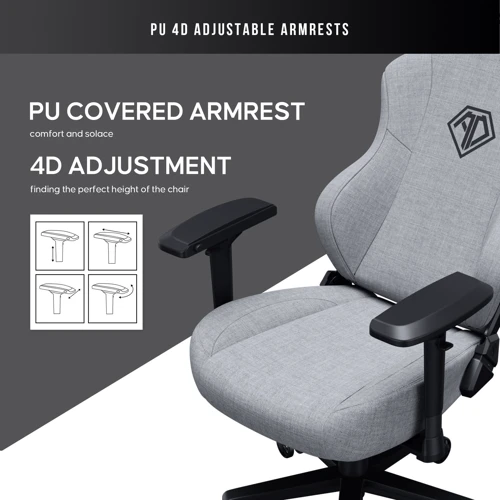 Кресло игровое Anda Seat Phantom 3 Pro Size L Grey Fabric (AD18YC-06-G-F) фото 3