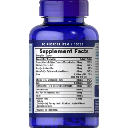 Puritan's Pride Vitamin B-100 Complex Витамин B-100 комплекс 100 капсул: Тип Витамин B