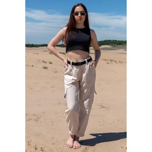Брюки FLFashion Атом ЧБА 3501 46 бежевые