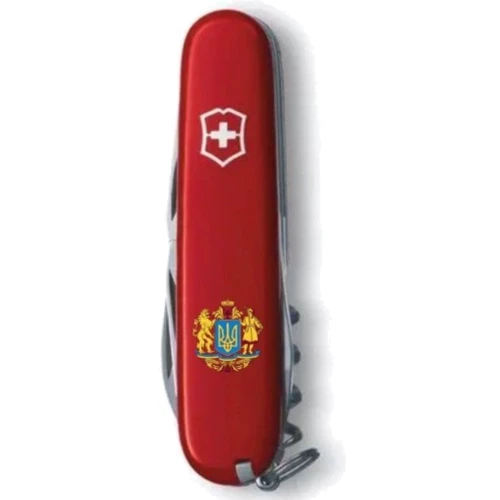 Мультитул Victorinox Climber Ukraine 91мм/14функцій/червоний /Великий Герб України (1.3703_T0400u): Кількість функцій 14