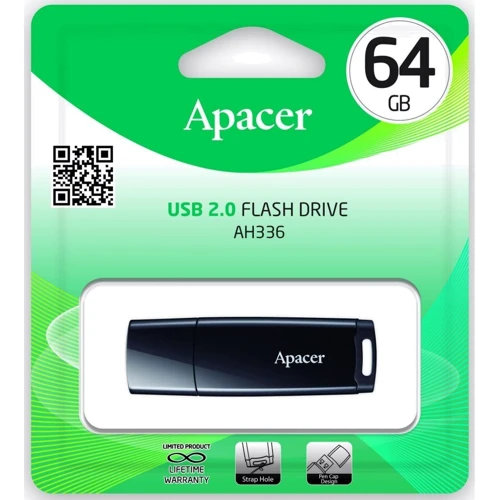 USB-флешка Apacer AH336 64GB USB 2.0 Black (AP64GAH336B-1) фото 4