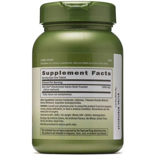 GNC Herbal Plus Odorless Garlic Порошок чеснока 1000 mg 100 таблеток: Форма выпуска Таблетки