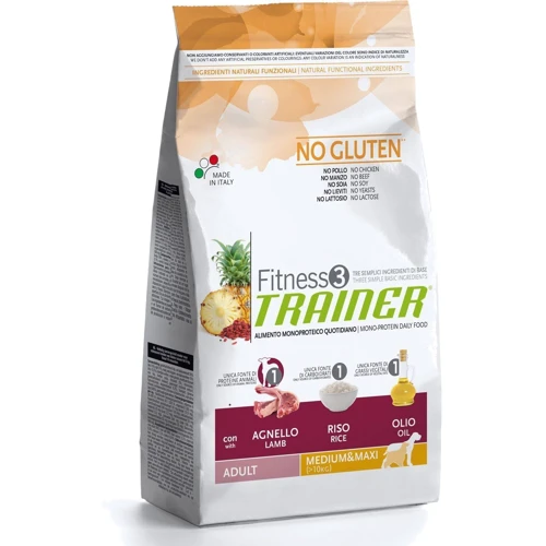 Сухой корм Trainer Fitness3 Super Premium Adult Medium&Maxi With Lamb - Rice - Oil для взрослых собак средних и крупных пород 12.5 кг (8059149035727)