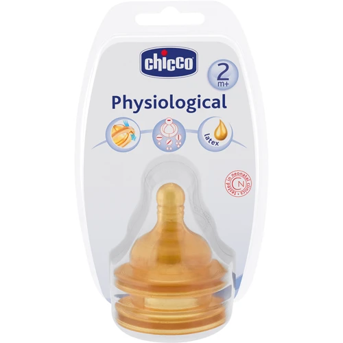 Соска Chicco латекс, регулируемый поток, 2м+ (2 шт.) (81623.00)